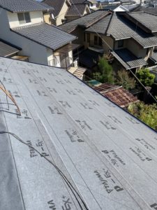 屋根軽量化工事 ルーフィング葺き