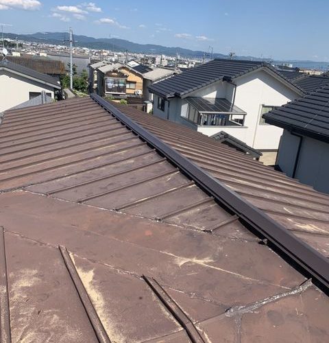 京都市西京区にて屋根修理 ~板金取り換え工事~