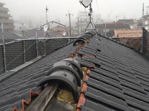 京都市南区にて瓦屋根の葺き替え工事