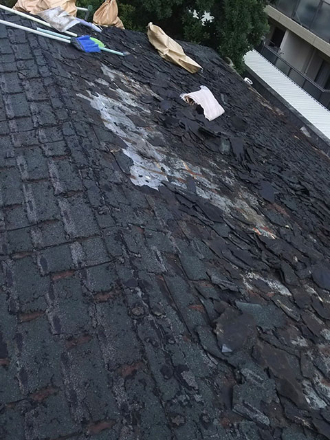 京都市右京区にて雨漏り修理 施工前