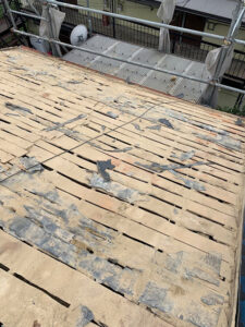 瓦からスーパーガルテクトへの葺き替え工事 土葺き撤去