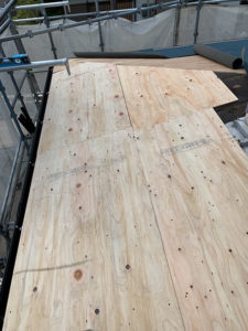 野地板を施工した後の写真