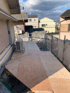 野地板を施工した後の写真