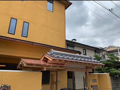 京都市北区で銅板一文字葺き工事