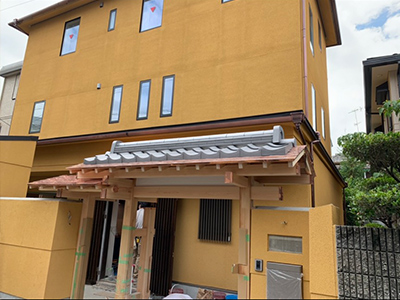 京都市北区で銅板一文字葺き工事