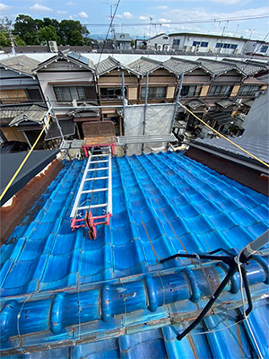 ガルバリウム鋼板の新設立平葺き 施工前