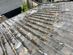 京都市下京区にて和瓦からROOGA雅への屋根葺き替え工事 施工前