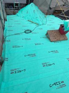 上からルーフィングの施工