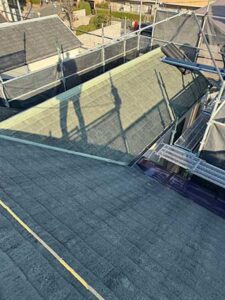 京都市伏見区にて立平葺きにてカバー工法施工前